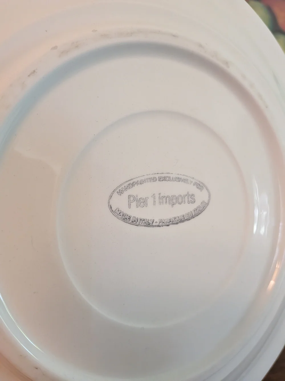 Pier 1 Hand Painted Italy Rainbow Stripe Salad Plate Ceramic Cottagecore